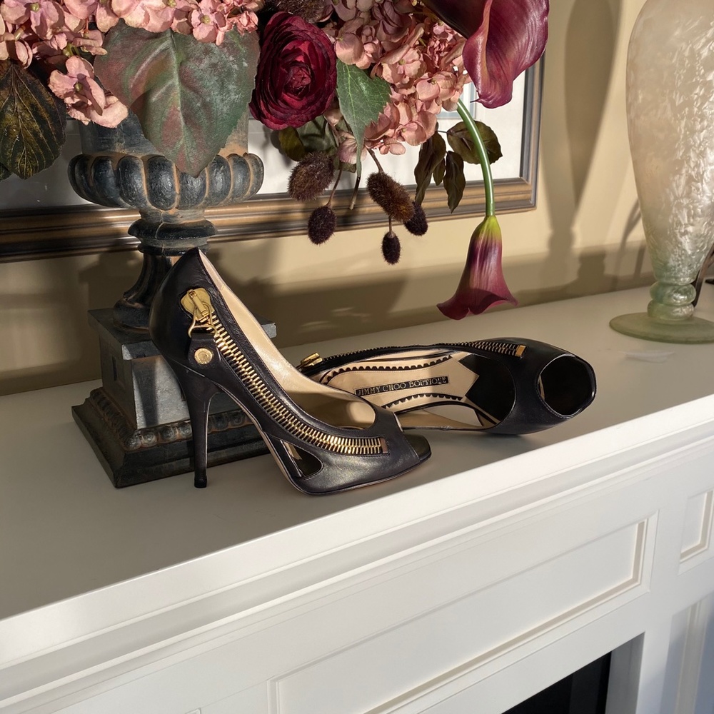 🌻🌻🌻JIMMY CHOO~CHOCOLATE ZIPPER STILETTOS🌻🌻🌻